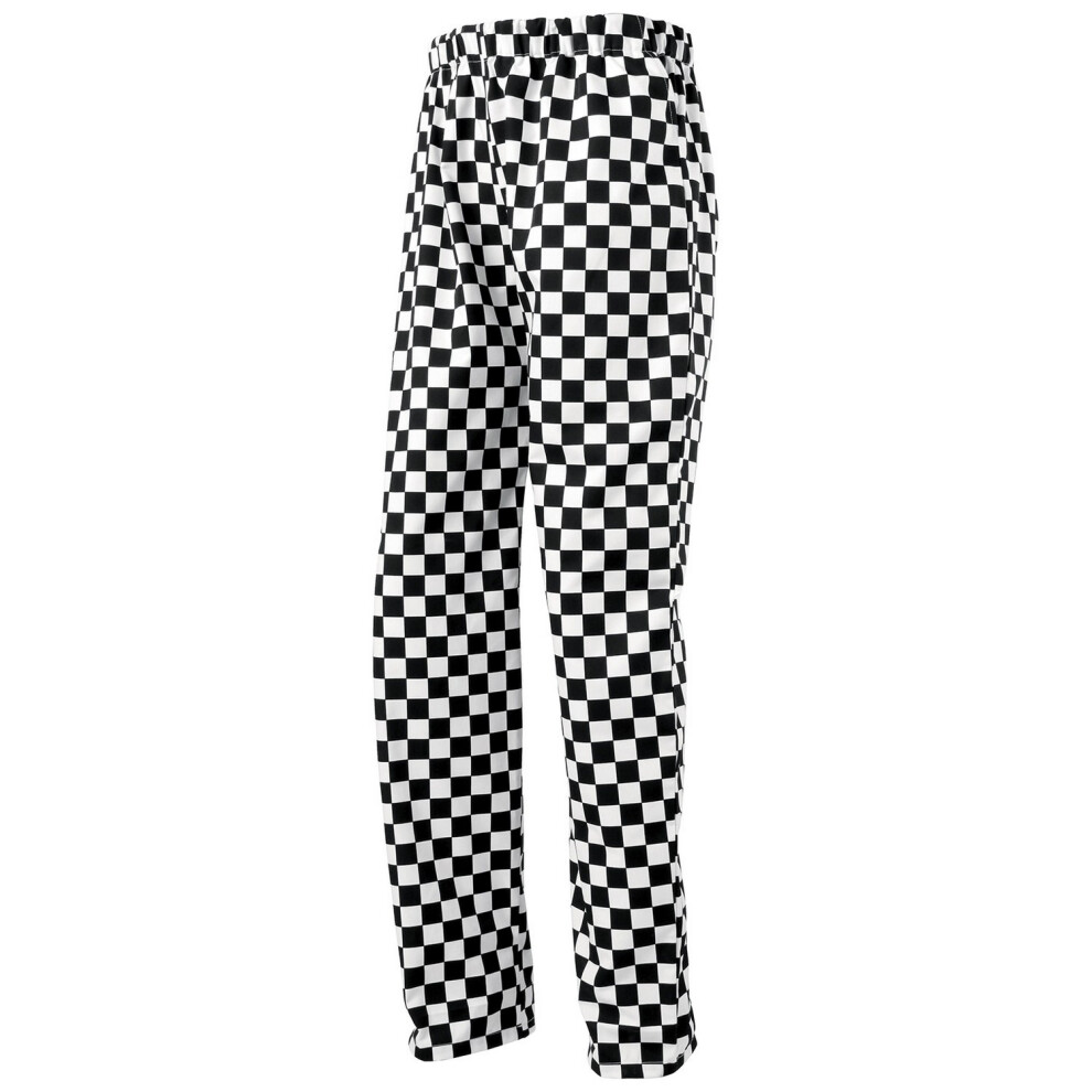 Premier (M, Black/White) Unisex Adult Essential Checked Chef Trousers