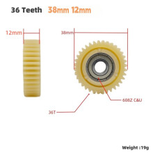36 Teeth Nylon Gear Set with 608 Bearings & Snap Rings for Electric Bicycle Hub Motor Repair Accessories