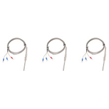 3X 0-400C PT100 Type 5mm X 50mm Temperature Controller Thermocouple Probe 2 Meters