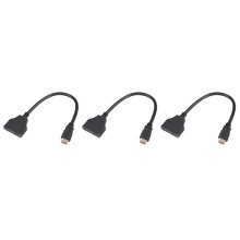 3X 1080P Port Male to 2 Female 1 in 2 Out Splitter Cable Adapter Converter