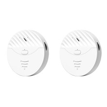 2X Tuya WiFi Alarm Door and Window Vibration Sensor Security Protection Alert Works with Alexa, Life(White)