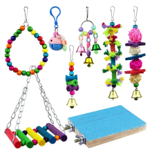 Bird Toys Set for Parakeet Cockatiel 8 Pieces