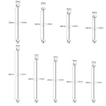 Stainless Steel Industrial Barbell Piercing 45mm