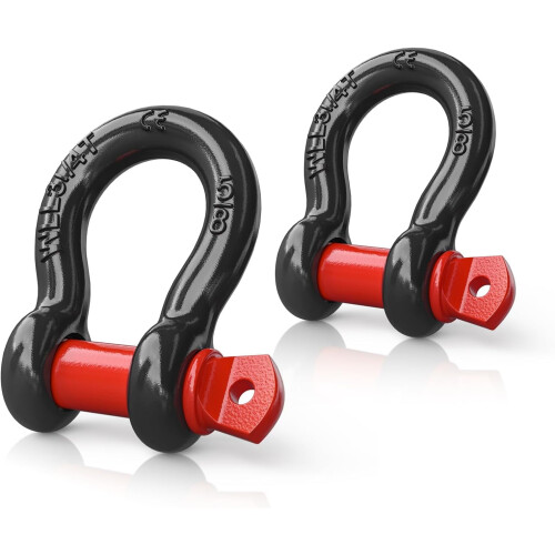 D-Ring Shackles 5/8 inch 3.25-Ton Capacity 2-Pack