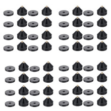 32 Set Speaker Stand Feet Foot Pad Aluminium Alloy Metal Spikes Cone Floor Foot Nail Black