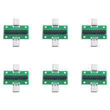 6X Male to Female Type C Test PCB Board Universal Board with USB 3.1 Port 20.6X36.2MM Test Board with Pins