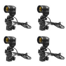4X Light Lamp Photo Studio E27 AC Socket Photography 1.8M Cable Cord Bulb Stand with Umbrella Holder Bulb Mount US Plug
