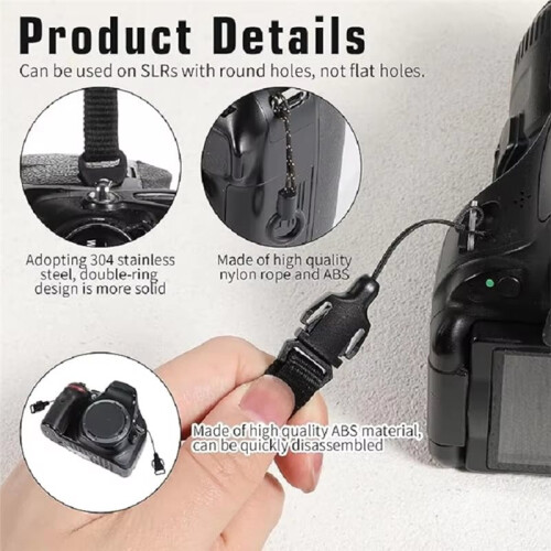 8 Pcs Quick Release Buckle for DSLR Camera Strap, Triangle Loops Adapter with Cap  Split Lug Ring Connector 2