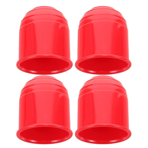 Trailer Hitch Ball Cover Red Plastic 4 Pcs