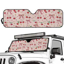 Pink Cherry Bow Windshield Sun Shade for Jeep Wrangler 4XE