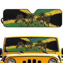 Palm Tree Jamaican Flag Sun Shade for Jeep Wrangler