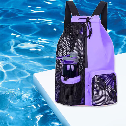 Mesh Drawstring Swim Bag Wet Bag Lightweight Large