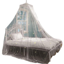 Princess Bed Canopy White Round Dome Net with Fluorescent