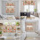 Easter Rabbit Kitchen Curtains Set Watercolor Bunny Red 7