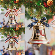 USA 250th Anniversary Bell Ornament Silver 1 Piece