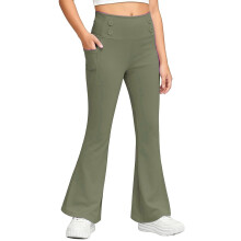 Girls Flared Pants Fuzzy Lined Thermal Leggings with