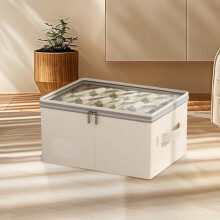 Karymi Clothing Storage Box Double Zipper Clear Window
