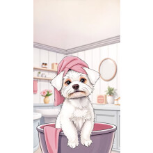 Wooden Puzzle Adorable Pet Spa Day Dog 300 Pieces
