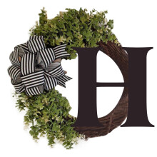 Alphabet Wreath Door Hanger Custom Letter Farmhouse Decor