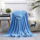 Blue Polyester Throw Blanket for Couch 70x78 inches 1