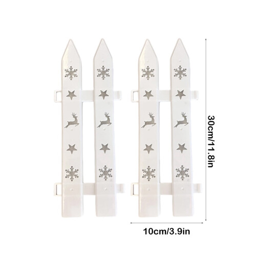 White PVC Christmas Tree Fence Decorations 20 pcs 3.9x11.8 2