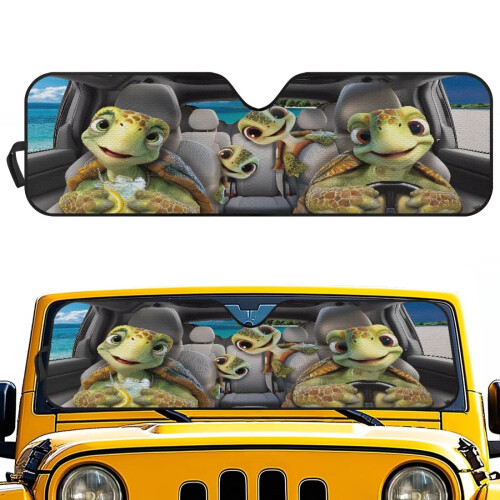 Windshield Sun Shade Sea Turtle Design 16.14" x 52.95" UV 1