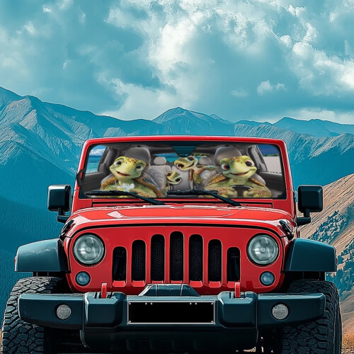 Windshield Sun Shade Sea Turtle Design 16.14" x 52.95" UV 2