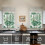 Green Tropical Leaf Kitchen Curtain Valance Set 36 inch 4
