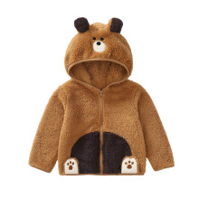 Toddler Teddy Jacket Windproof Hooded Fuzzy Coat for Kids