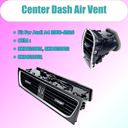 Audi A4 2008–2016 Center Dash AC Vent Panel Black 1