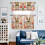Easter Rabbit Kitchen Curtains Set Watercolor Bunny Red 2