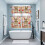 Easter Rabbit Kitchen Curtains Set Watercolor Bunny Red 4