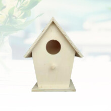 Unfinished Wood Birdhouse Rectangular Hanging Decoration