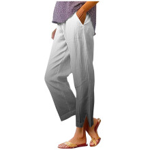 Women's Gray Ombre Capri Pants Elastic Waist Size M