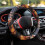 American Flag Fluffy Steering Wheel Cover 15 Inch 4