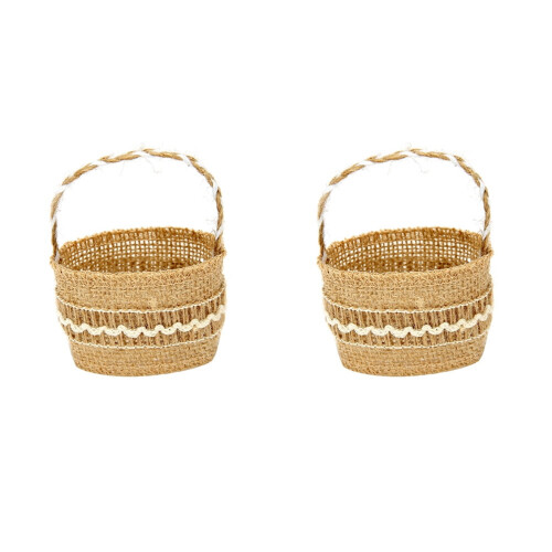 Mini-Hochzeitswäschekorb aus rustikalem Jute, 4 Stück 1