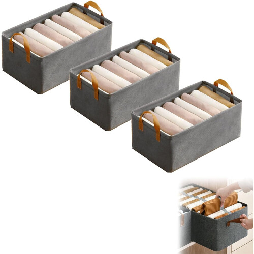 Organisateur de placard pliable gris 3 pièces