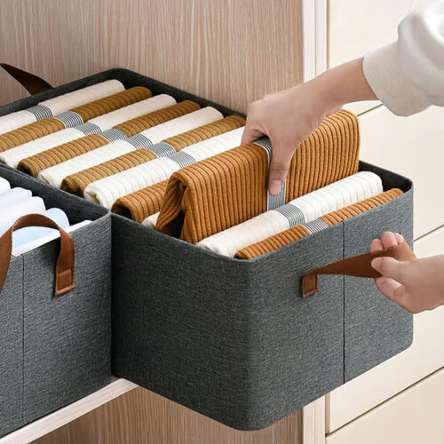 Organisateur de placard pliable gris 3 pièces 1