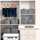 Organisateur de placard pliable gris 3 pièces 3