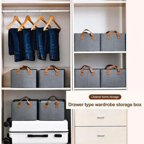 Organisateur de placard pliable gris 3 pièces 2