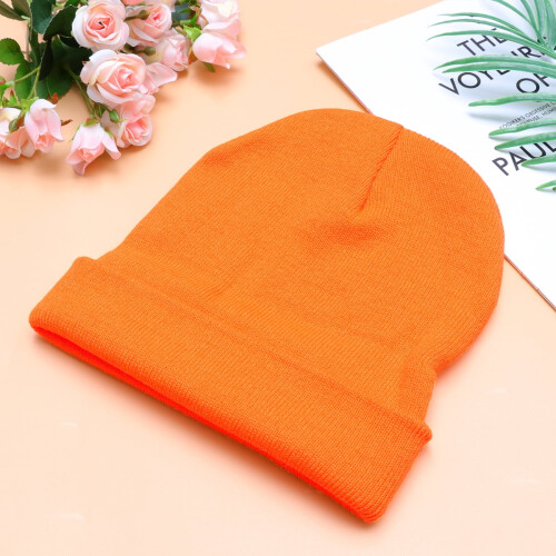 Strickmütze aus Wolle, Unisex, Orange 2