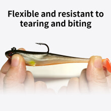 Swimbait soft lure saltwater pre-rigged paddle tail 1 piece