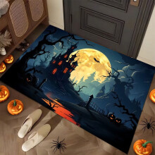 Tapis d'Halloween pour salon, motif citrouille, décoration d'automne