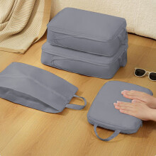 Ensemble de rangement imperméable en tissu gris, sac de voyage 4 pièces