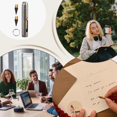 Eternal Pen Mini Titanium Pencil Portable Keychain with 1