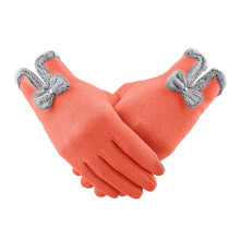 Guanti invernali da donna YUEHAO, antivento, con touchscreen, colore arancione.