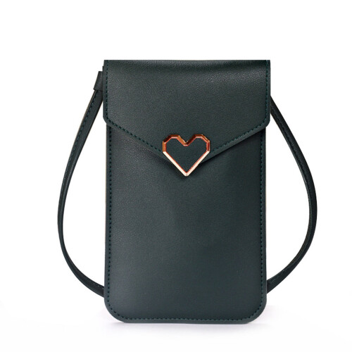 Γυναικεία τσάντα τηλεφώνου Crossbody από δέρμα μίνι με διάφανο πορτοφόλι