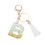 Beige nyckelring med initial och vit tofs 2