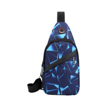 Sac bandoulière de poitrine pour homme, bleu, léger et résistant pour l'extérieur