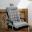 Cuscino antiscivolo grigio lavabile per sedia da esterno, 40 x 85 cm. 6